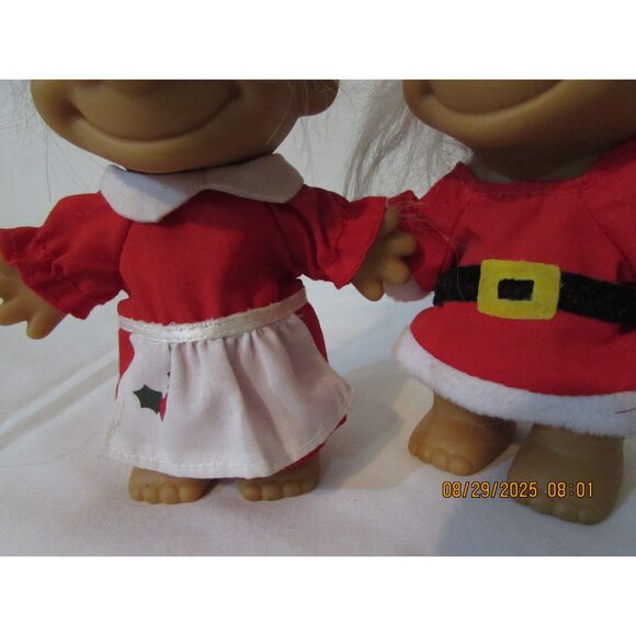 Vintage Christmas troll dolls 1990's Mr. & Mrs. Claus Santa Claus Christmas red - Picture 7 of 7